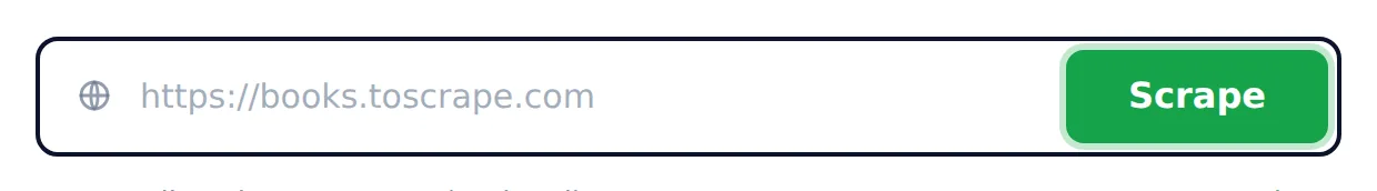 Website Scraper URL input with a Scrape button — no signup required for the first scrape